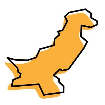 Pakistan simplified vector map Stock Illustration