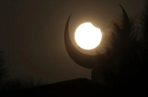 Pakistan Solar Eclipse - Jan 2011 Foto stock