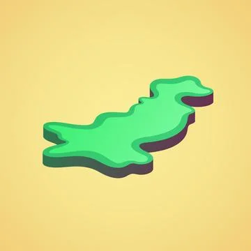 Pakistan - Stylized 3D map Stock Illustration