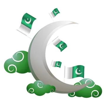 Pakistan vector flat illustration on the white background Stock Illustration