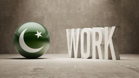 Pakistan. Work Concept. Stock Illustration