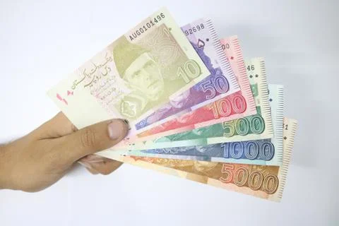 Pakistani currency mix note bundle Foto stock
