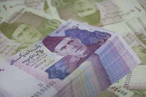Pakistani currency mix note bundle Foto stock
