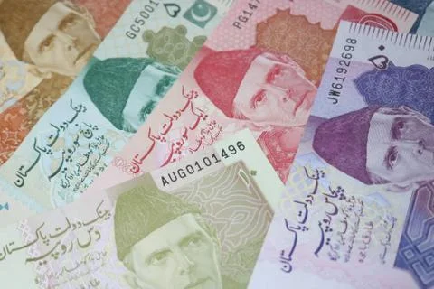 Pakistani currency mix note bundle Foto stock
