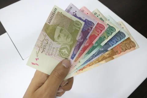Pakistani currency mix note bundle Foto stock