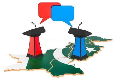 Pakistani Debate concept, 3D rendering Ilustración de archivo