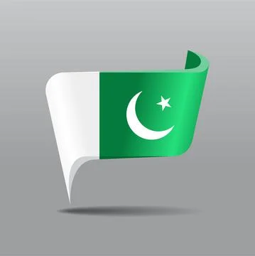 Pakistani flag map pointer layout. Vector illustration. Stock Illustration
