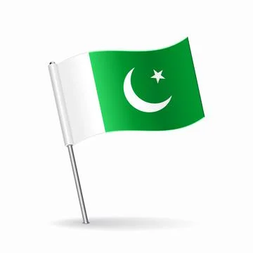Pakistani flag map pointer layout. Vector illustration. Stock Illustration