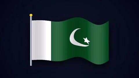 Pakistani flag waving elegantly in a dark blue background with subtle light.. 스톡 동영상 345320969
