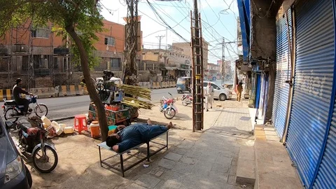 Pakistani guy is taking rest outside Stock Footage 113618020