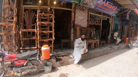 Pakistani man is drinking tea Video stock 113592613