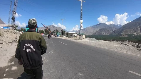 Pakistani policeman checkpoint Stock Footage 113617048