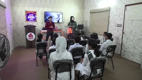 Pakistani private school introduces its AI-powered robot teacher, KARACHI, PK -  Stock Footage 293748911