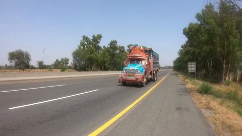 Pakistani truck Stock Footage 113594058