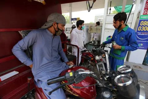 Pakistan's government decrease petrol price by Rs 7.06 (0.043 USD), Peshawar - 0 Stock Photos