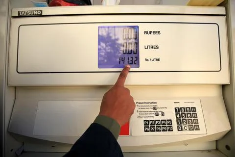 Pakistan's government decrease petrol price by Rs 5 per liter (0.028 USD), Pesha Stock Photos