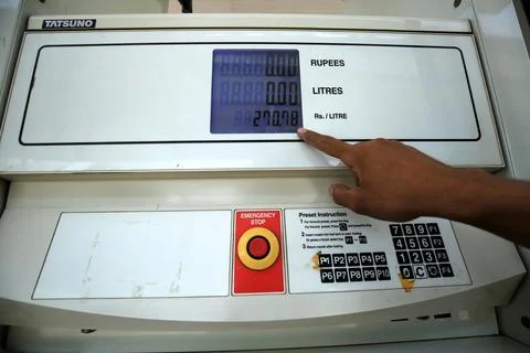 Pakistan's government decrease petrol price by Rs 12 per liter (0.042 USD), Pesh Stock Photos