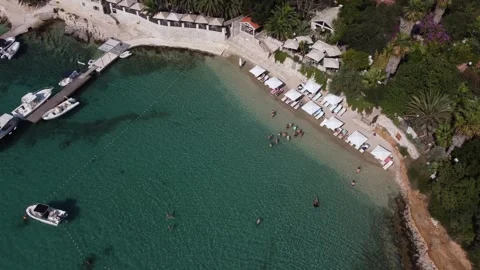 Pakleni Islands, Pamizana, drone up, Hvar, Croatia 4K Stock Footage 312667742