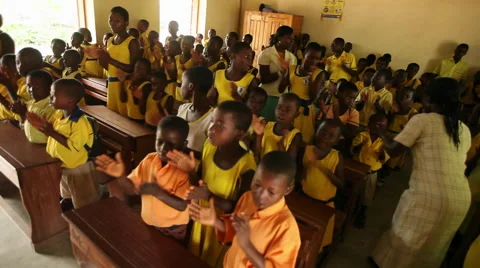 PAKRO CLASSROOM: STUDENTS SING AND CLAP Stock Footage 59735006