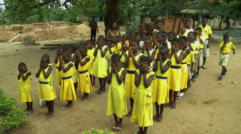 PAKRO MORNING ASSEMBLY STUDENTS SINGING Stock Footage 58026540