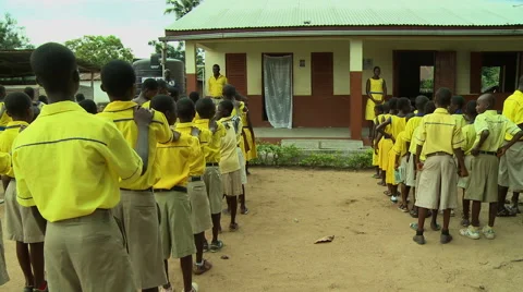 PAKRO SCHOOL MORNING ASSEMBLY Stock Footage 58026587