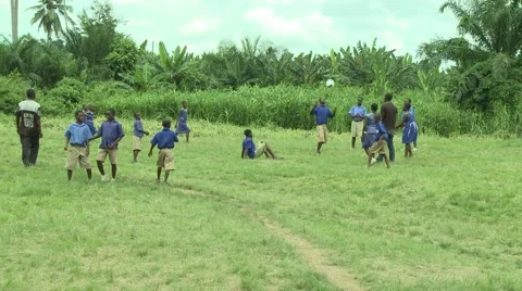 PAKRO STUDENTS PLAY BALL GAME Stock Footage 58930234