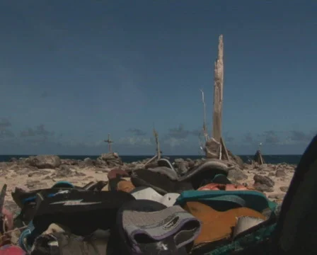 PAL: Beach with pollution Stock Footage 349387