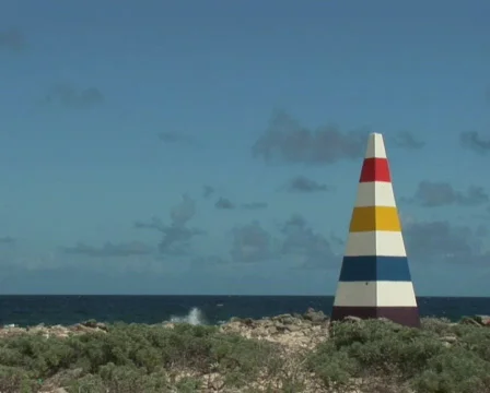 PAL: Beacon &amp; a rough shore Stock Footage 349360
