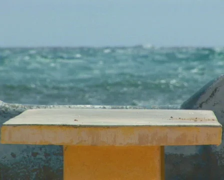 PAL: bench at the ocean Stock Footage 355980