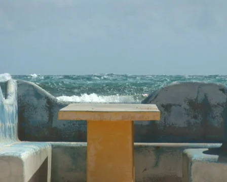 PAL: bench at the ocean Stock Footage 355981