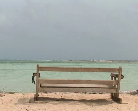 PAL: bench at the ocean Stock Footage 358110
