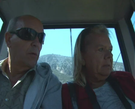 PAL: Couple in cable car Stock Footage 671073