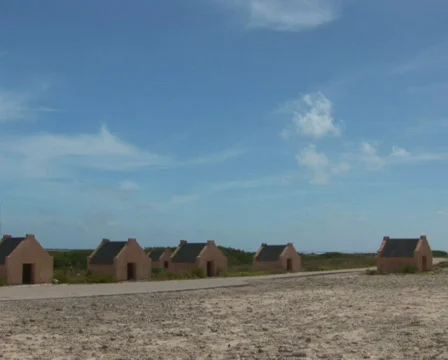 PAL: Red Slave Huts Stock Footage 355873