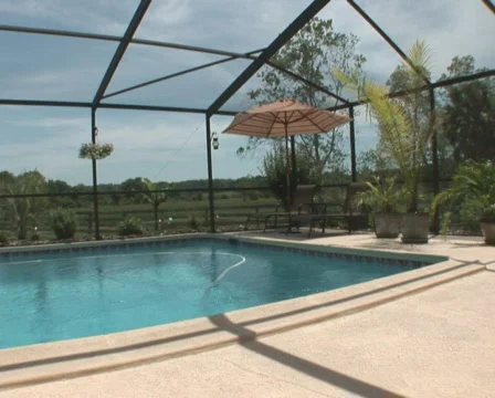 PAL: Residential pool Stock Footage 589691