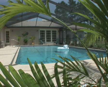 PAL: Residential pool Stock Footage 589692