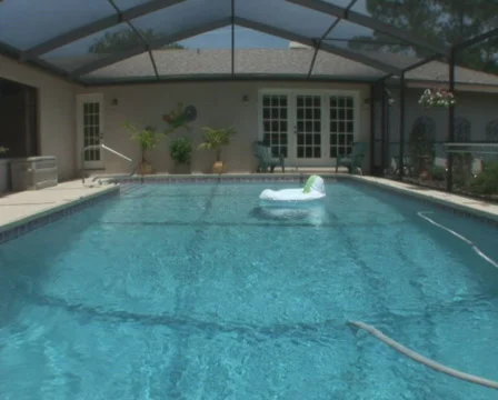 PAL: Residential pool Stock Footage 589697