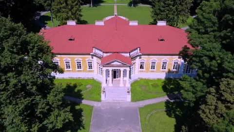 Palace among green trees Stock Footage 203262294
