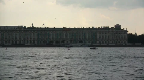 Palace and boats Stock Footage 38707495