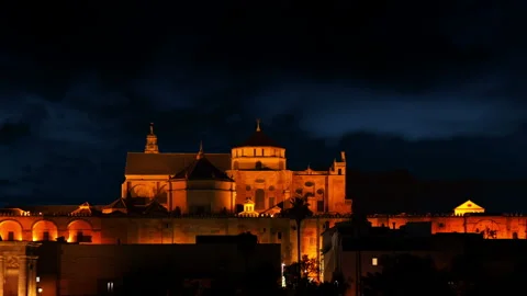 Palace and a huge moon 库存影片 106486913