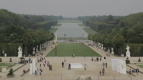 The Palace and Park complex of the Palace of Versailles. Stock Footage 44794247