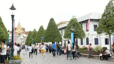 Palace and Wat Phra Kaew Stock Footage