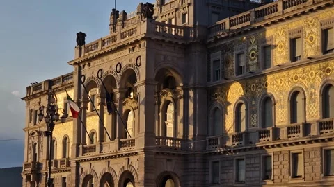 Palace of the Austrian Lieutenancy on Unity of Italy Square, Trieste City Stock Footage 339699606