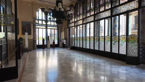 Palace of Catalan, Barcelona Stock Footage 295966680