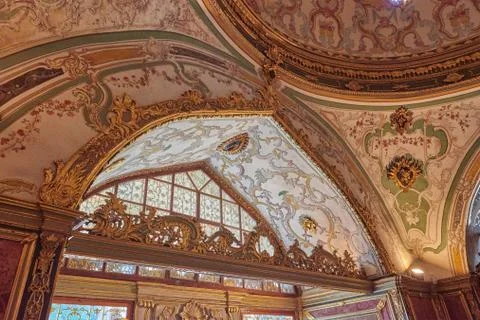 Palace ceiling decorations Stock Photos