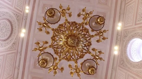 Palace chandelier lights Stock Footage 63177544