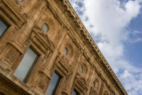 Palace of Charles V (eastern facade), Alhambra, Granada, Spain Stock Photos