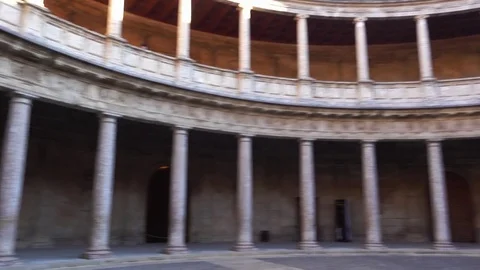 Palace of Charles V in Granada, Andalusia, Spain Stock Footage