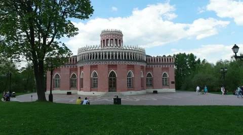 The Palace complex Tsaritsyno. Cavalry pavilion. Моscоw Stock Footage 63034113