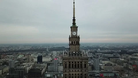 Palace of Culture Warsaw Stock Footage