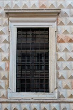 Palace of Diamonds in Ferrara. Outer walls. Stock Photos